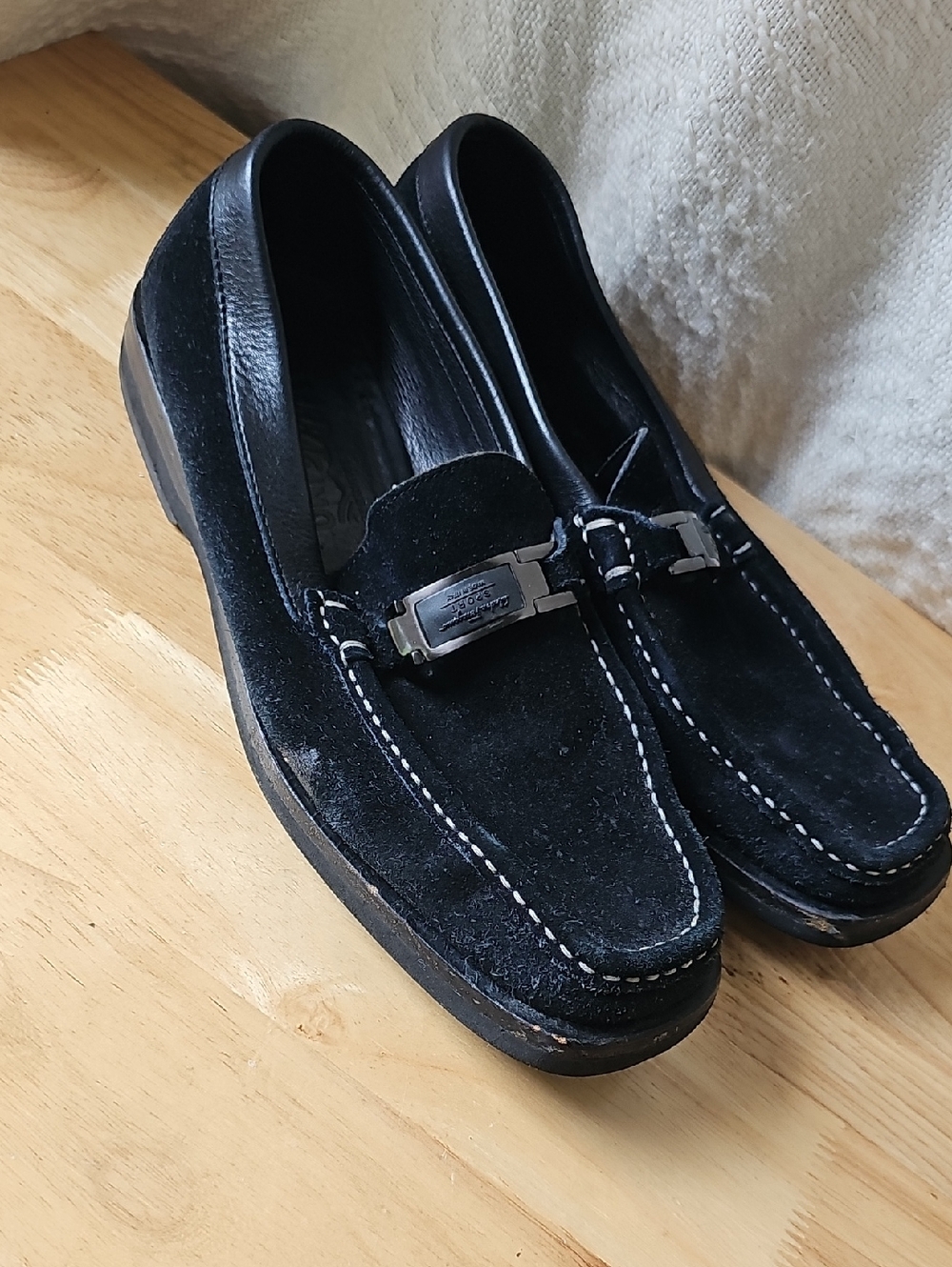 Salvatore Ferragamo Black Suede Men's Bit Loafers